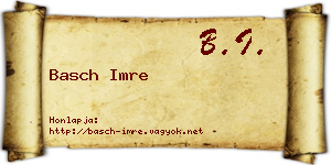 Basch Imre névjegykártya